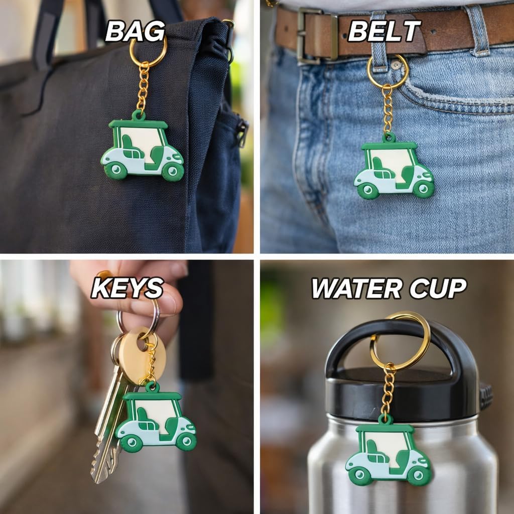 Golf Keychains – Golf Cart, Hat, Glove, Shirt & Clubs Designs | Golf Gift Accessory