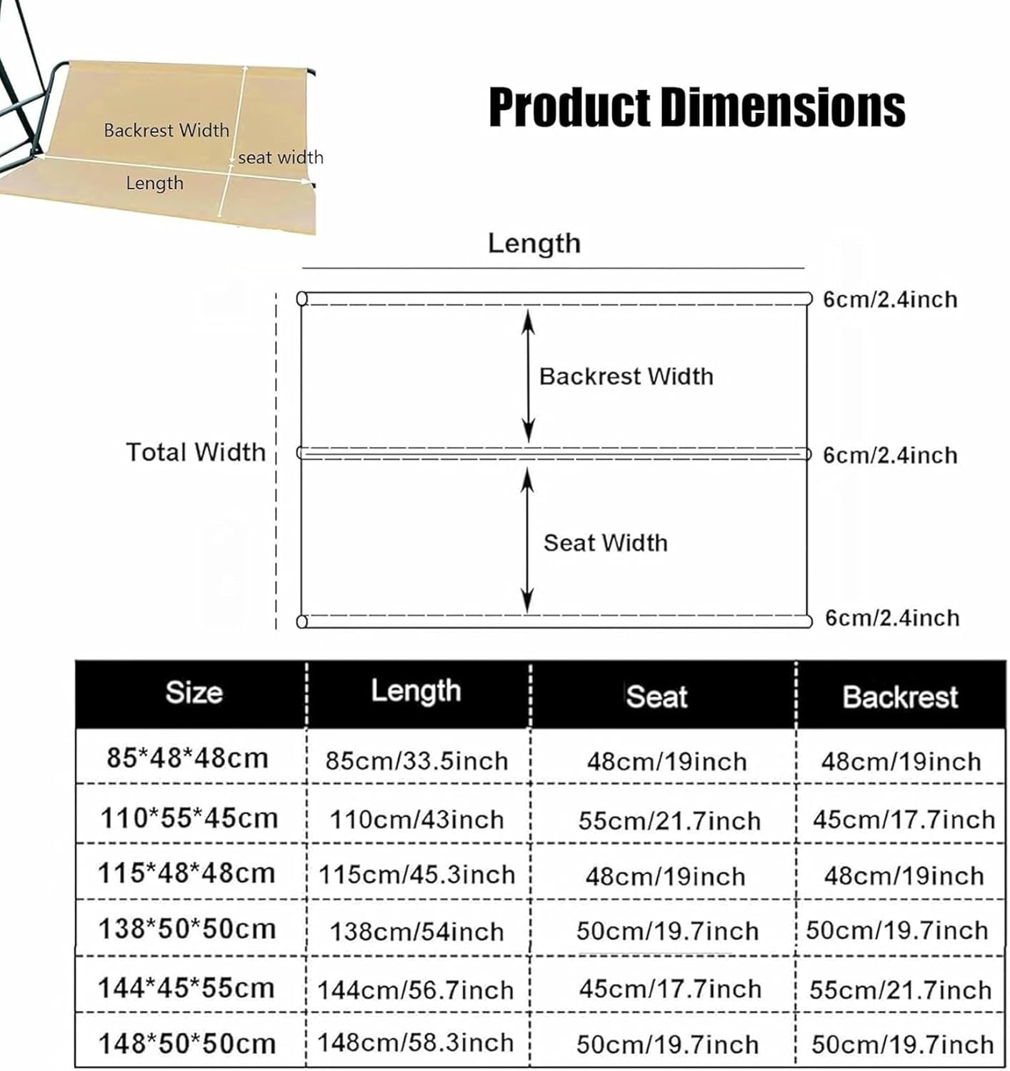 2/3 Seat Patio Swing Cover Chair Bench Replacement Covers, Waterproof Thickened 600D Patio Swing Seat Cover for Outdoors Garden Yard Furniture Chairs~/