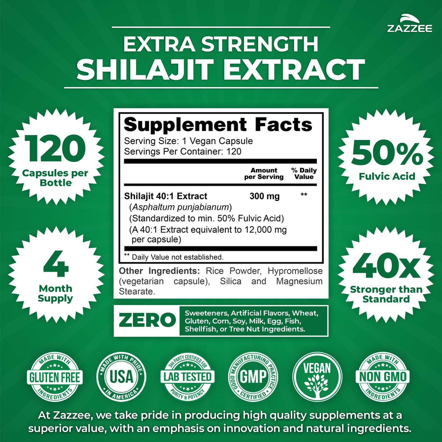 Zazzee 100% Pure Himalayan Shilajit 40:1 Extract, 50% Fulvic Acid — Amazon image 2