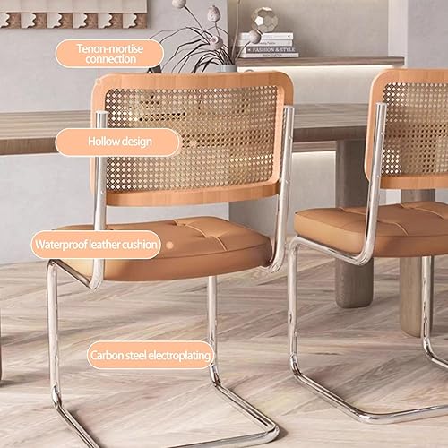 Miniatura 5 de Sillas de comedor de ratán, sillas de cocina, sillas de comedor modernas con madera maciza para cocina, sala de estar, silla de mediados de siglo,