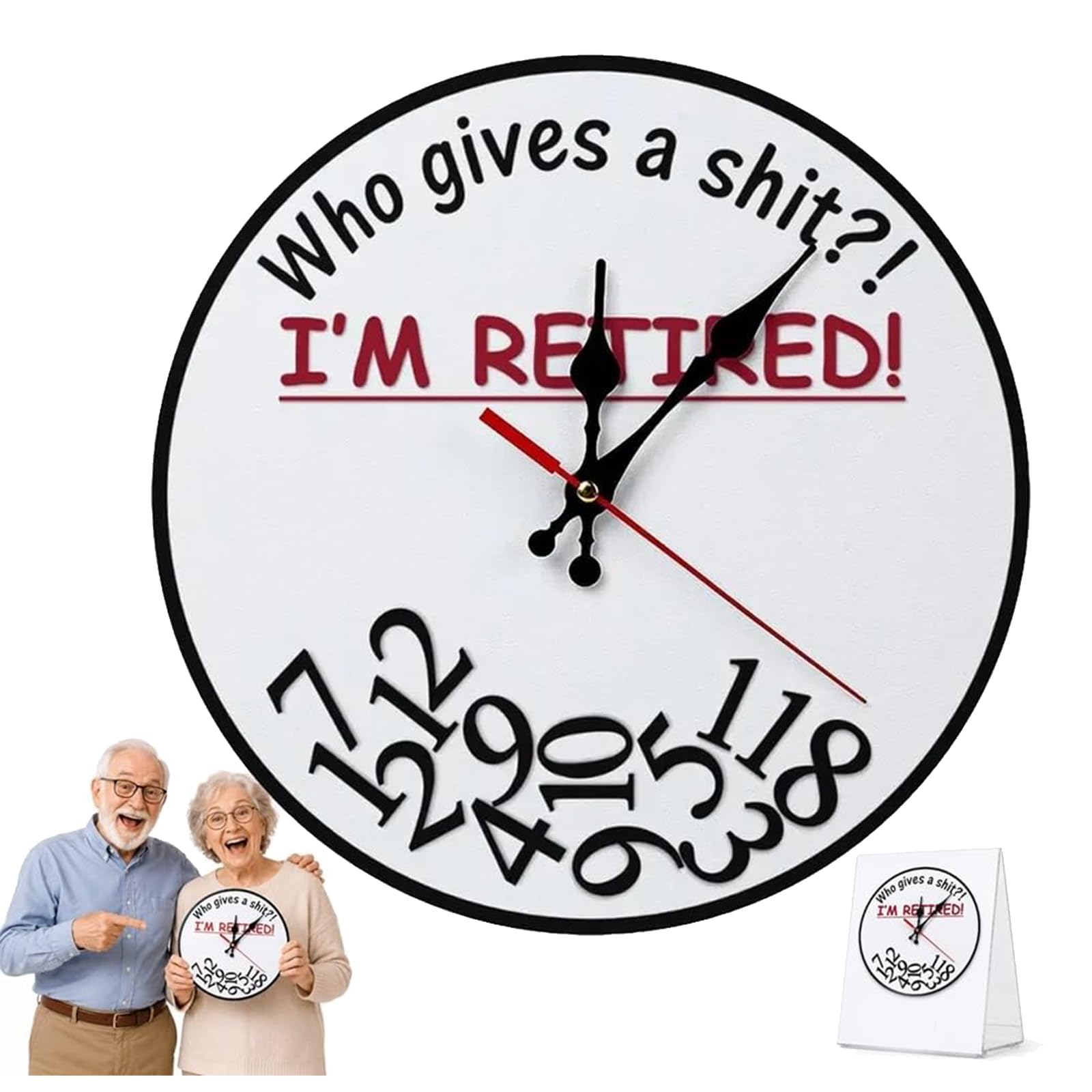 Retirement Humorous Quote Wall Clock Who Gives a Shit I'm Retired