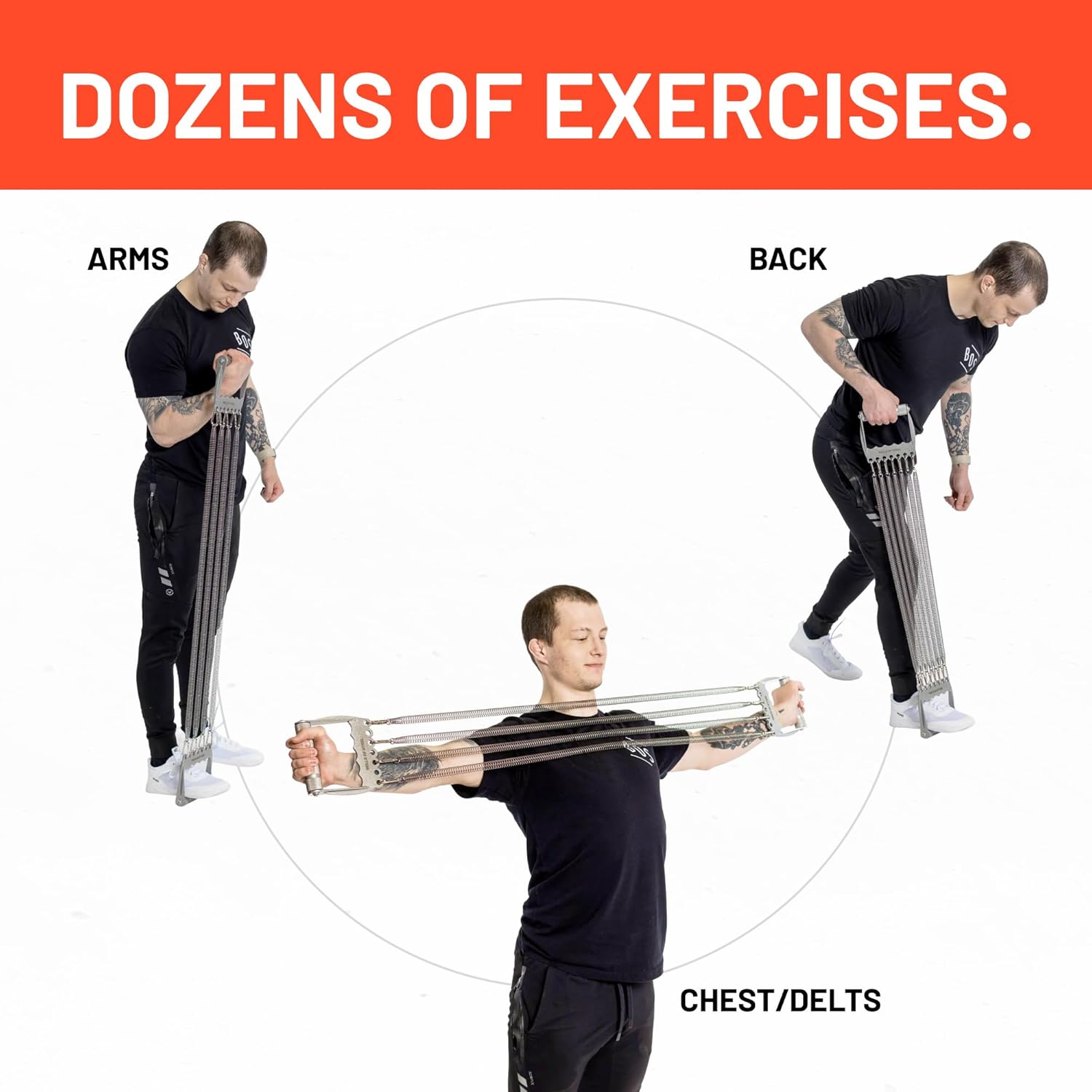 Chest Expander for Men [Bells of Steel] Adjustable Chest Exerciser, Versatile Chest Workout Equipment for Men, Portable Resistance Expander for Upper Body Strength Training