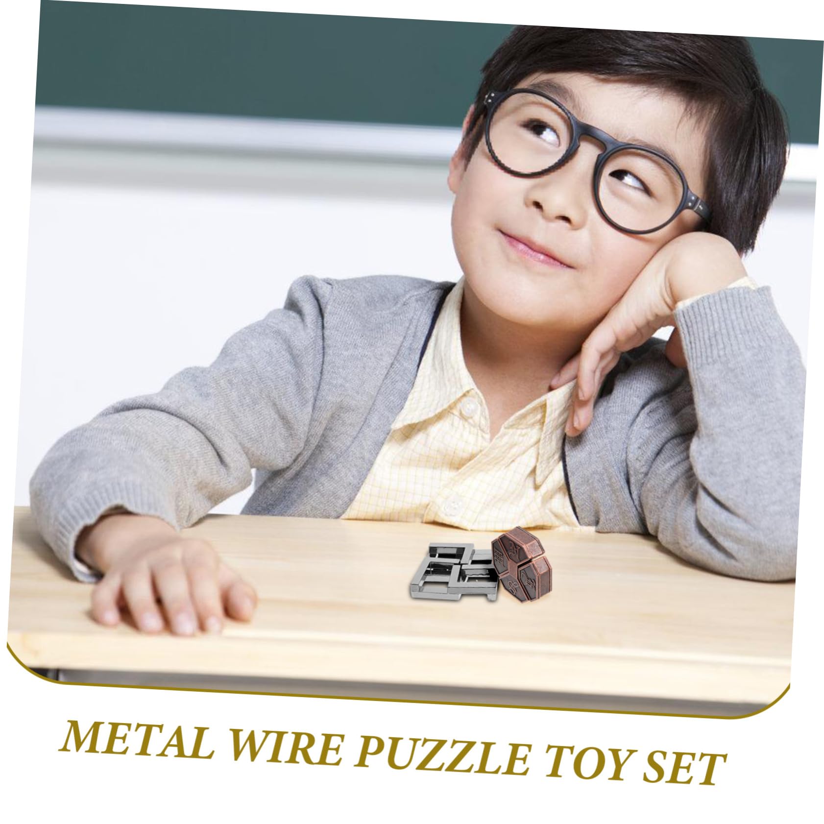SUPVOX Rompicapo Metallico 9 Elementi per Allenamento Cerebrale Puzzle Logici in Lega di Zinco per Adulti, per Feste e Regali Creativi
