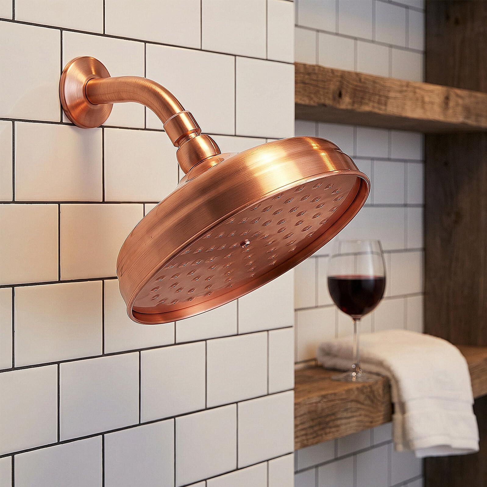 iplusmile Rociador de Ducha de Cobre Antiguo 7.87 Pulgadas Boquilla de Baño, Accesorio de Fácil Instalación Adecuado para Baños Vintage y Modernos