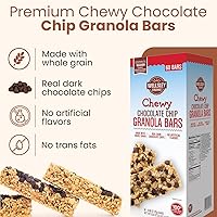Vista 3 de Wellsley Farms Barras de granola masticables con chispas de chocolate, sin jarabe de maíz de alta fructosa, vegetarianas, barras de granola de grano