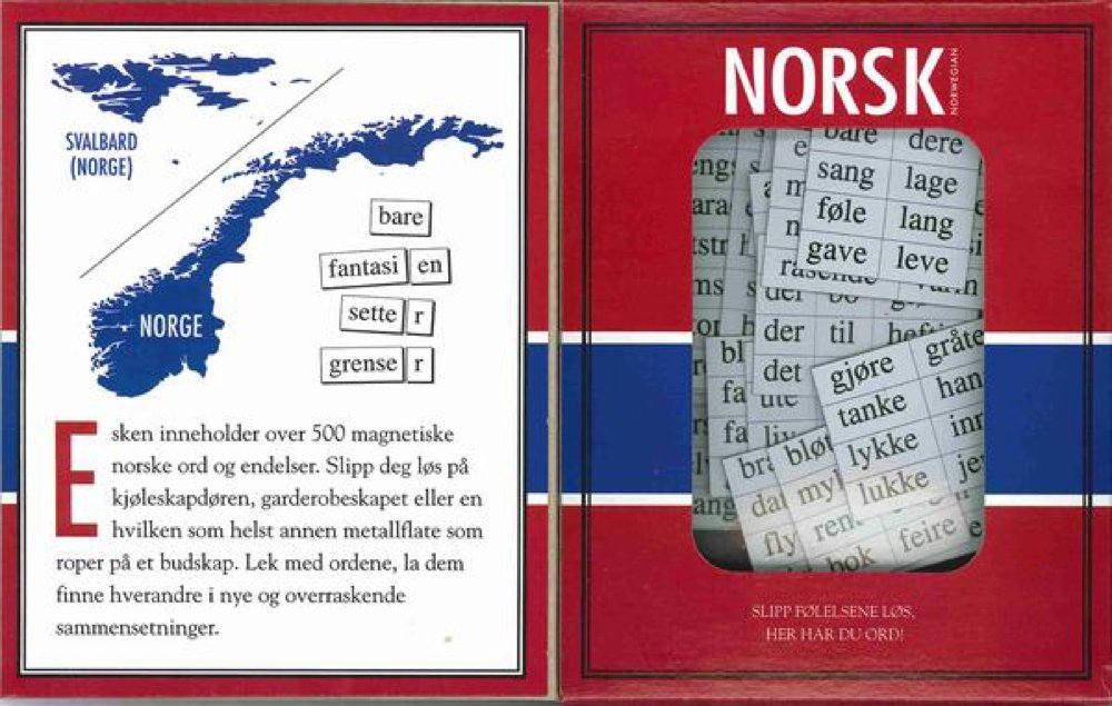 Magnetic Poetry - Zestaw norweski (norsk) - słowa do lodówki