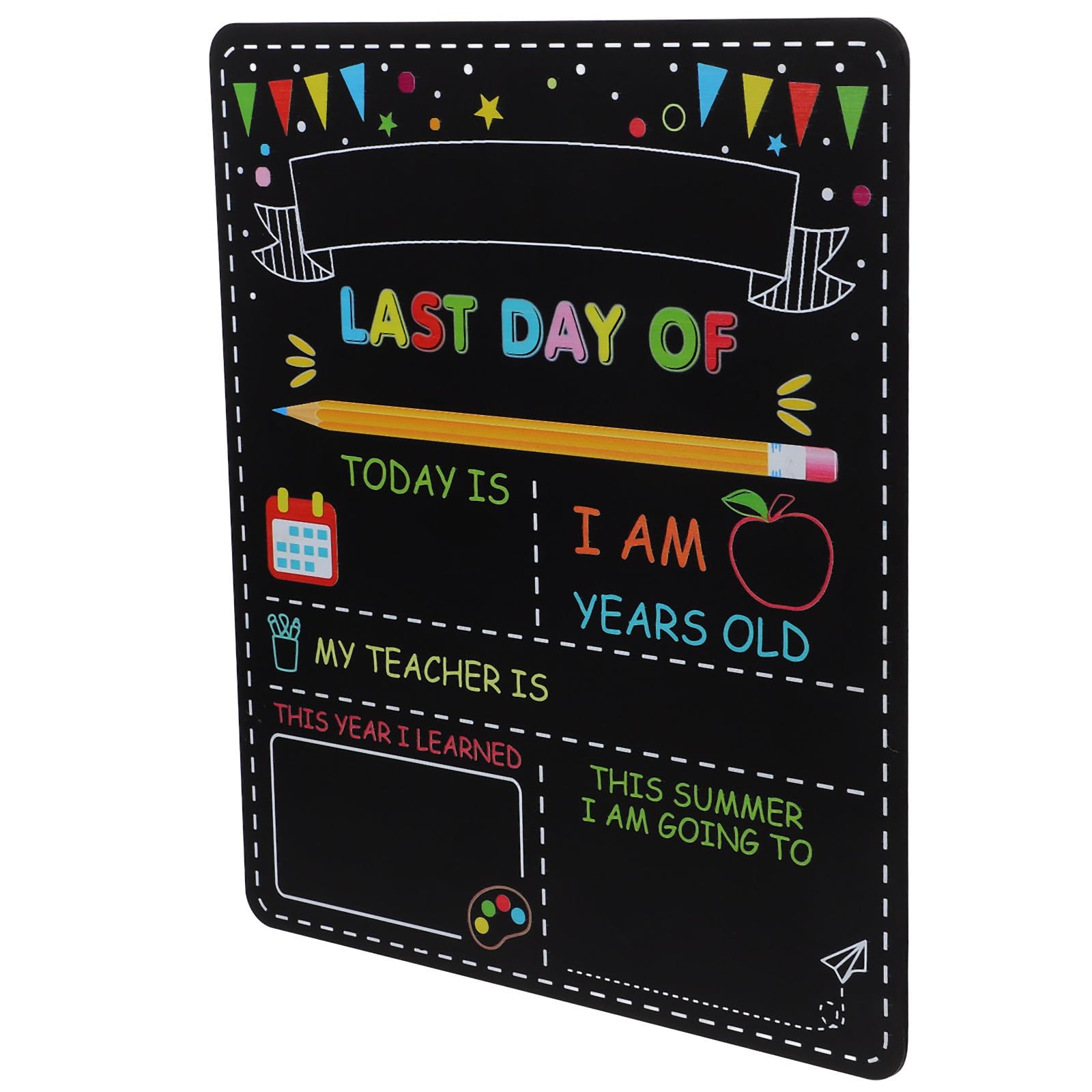 VALICLUD First Day of School Board, Double-Sided Chalkboard Sign, 30.5 cm