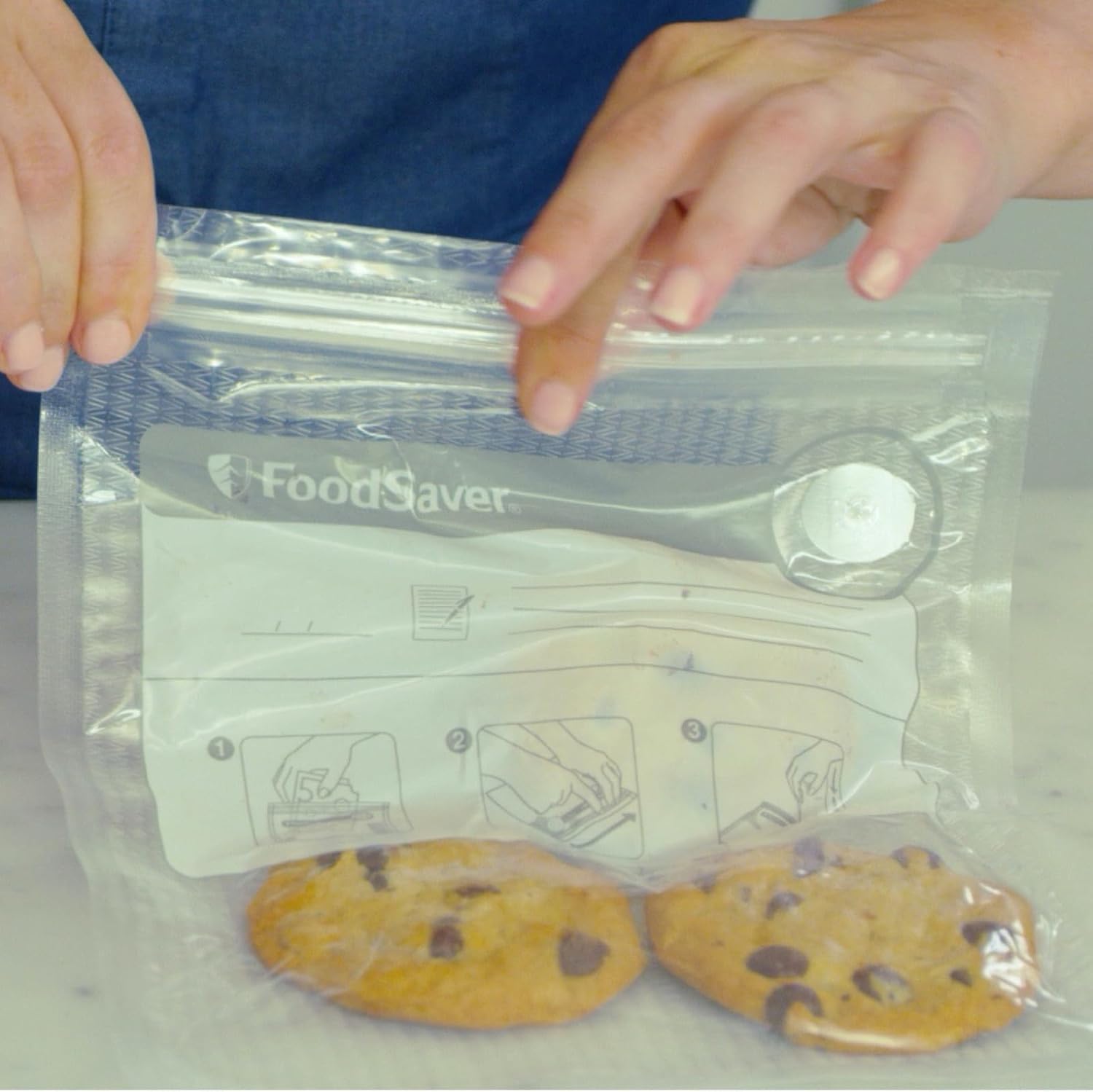 FoodSaver FSFRBZ0316-000 1-Gallon Vacuum Zipper Bags, 12 Count, Multi 2-Pack