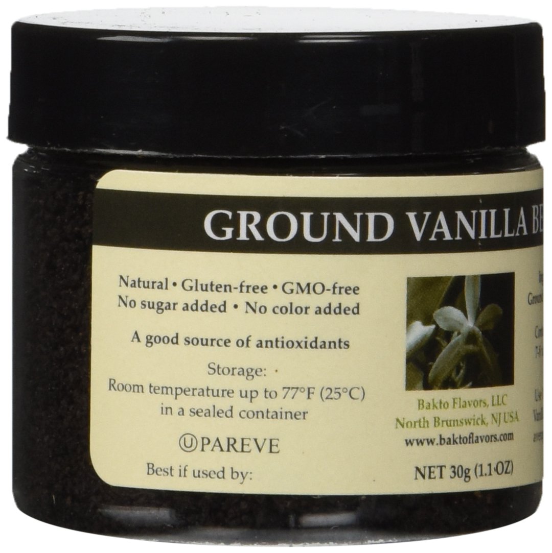 Bakto Flavors Ground Vanilla Beans from Papua New Guinea , Pack of 3-1.1 OZ