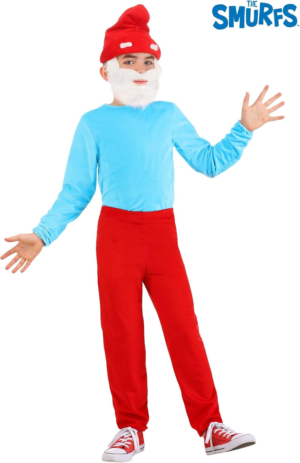 Papa Smurf Costume for Kids Child The Smurfs Costume Papa Smurf Halloween Costume
