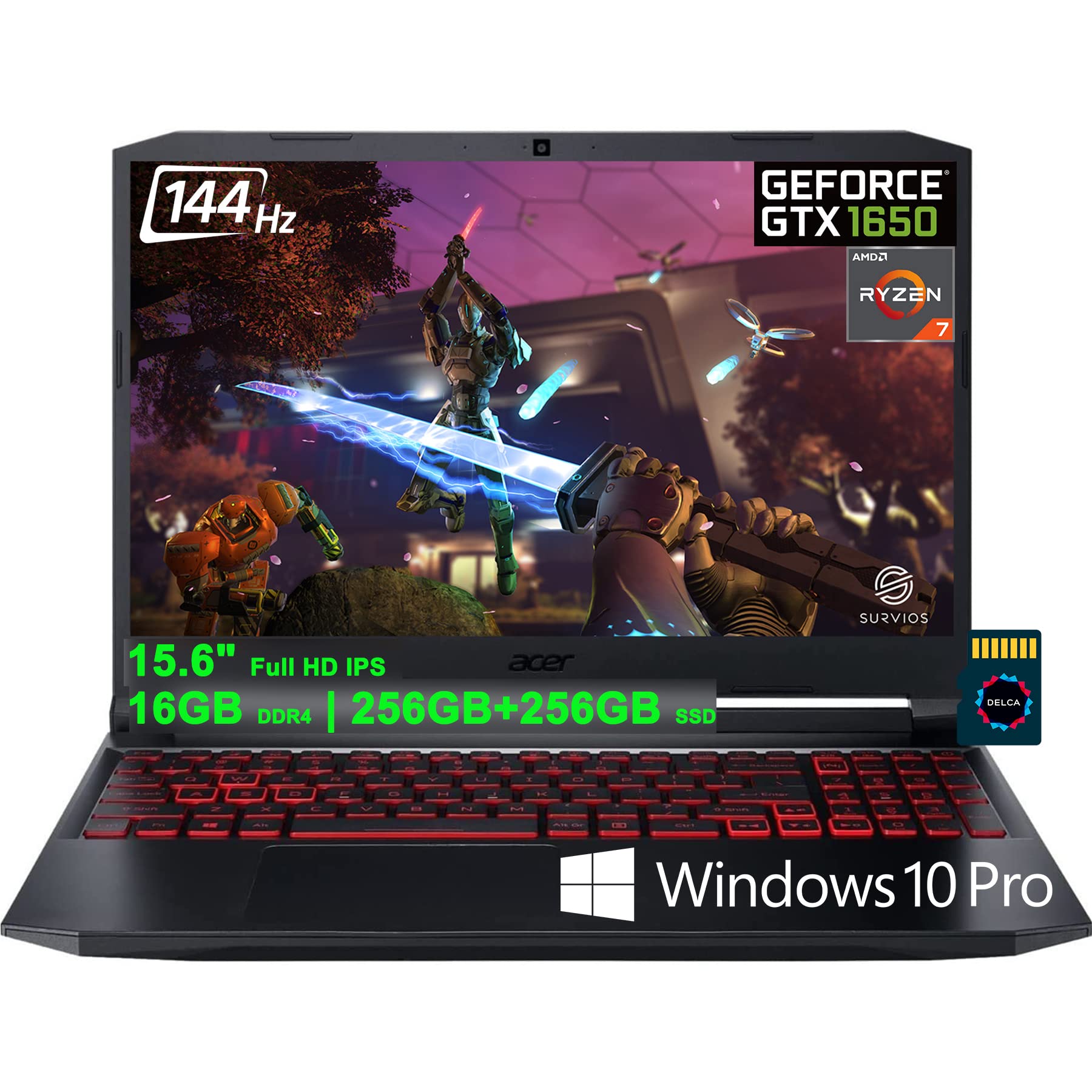 Acer Nitro 5 15 Gaming Laptop | 15.6" Full HD IPS 144Hz ComfyView | AMD 8-core Ryzen 7 5800H | 16GB DDR4 256GB+256GB SSD |...