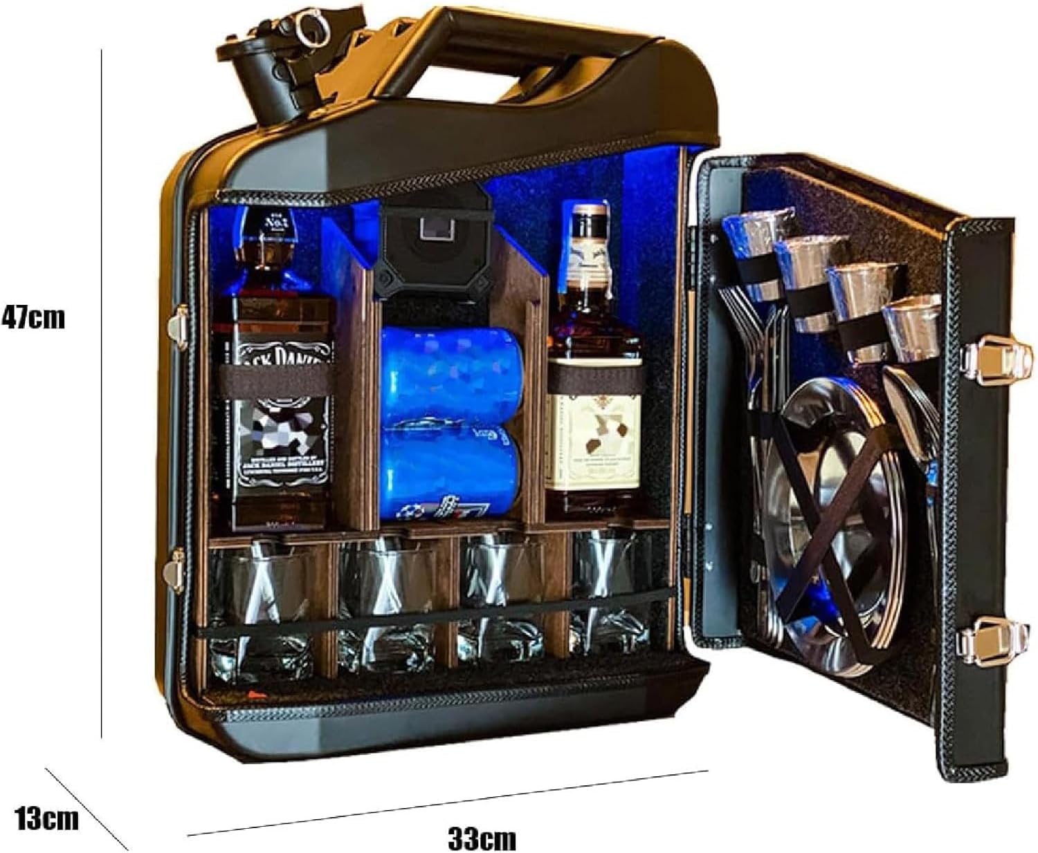 Whiskey Bar Cabinet, Mini Whiskey Bar, Mini Drinks Cabinet Personalized Small Bar, Cabinet Gas Can Bar, Portable Mobile Storage, Original Gift for Husband, Dad, Men