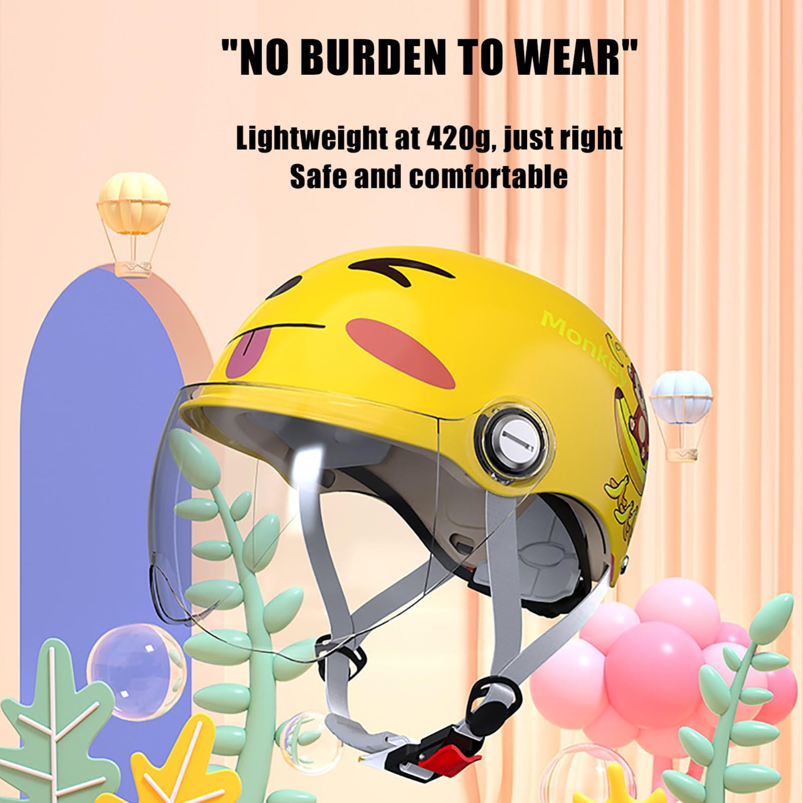 Casco De Motocicleta para Niños Y Jóvenes, Homologado Según La Norma ECE 22.06, Casco Jet 3/4 con Visera Solar para Niños Y Niñas De 3 A 16 Años, Casco De Ciclomotor Infantil