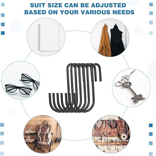 Miniatura 7 de Sratte 120 ganchos pequeños en forma de S para colgar, ganchos de metal resistentes en forma de S, ganchos de almacenamiento para plantas,