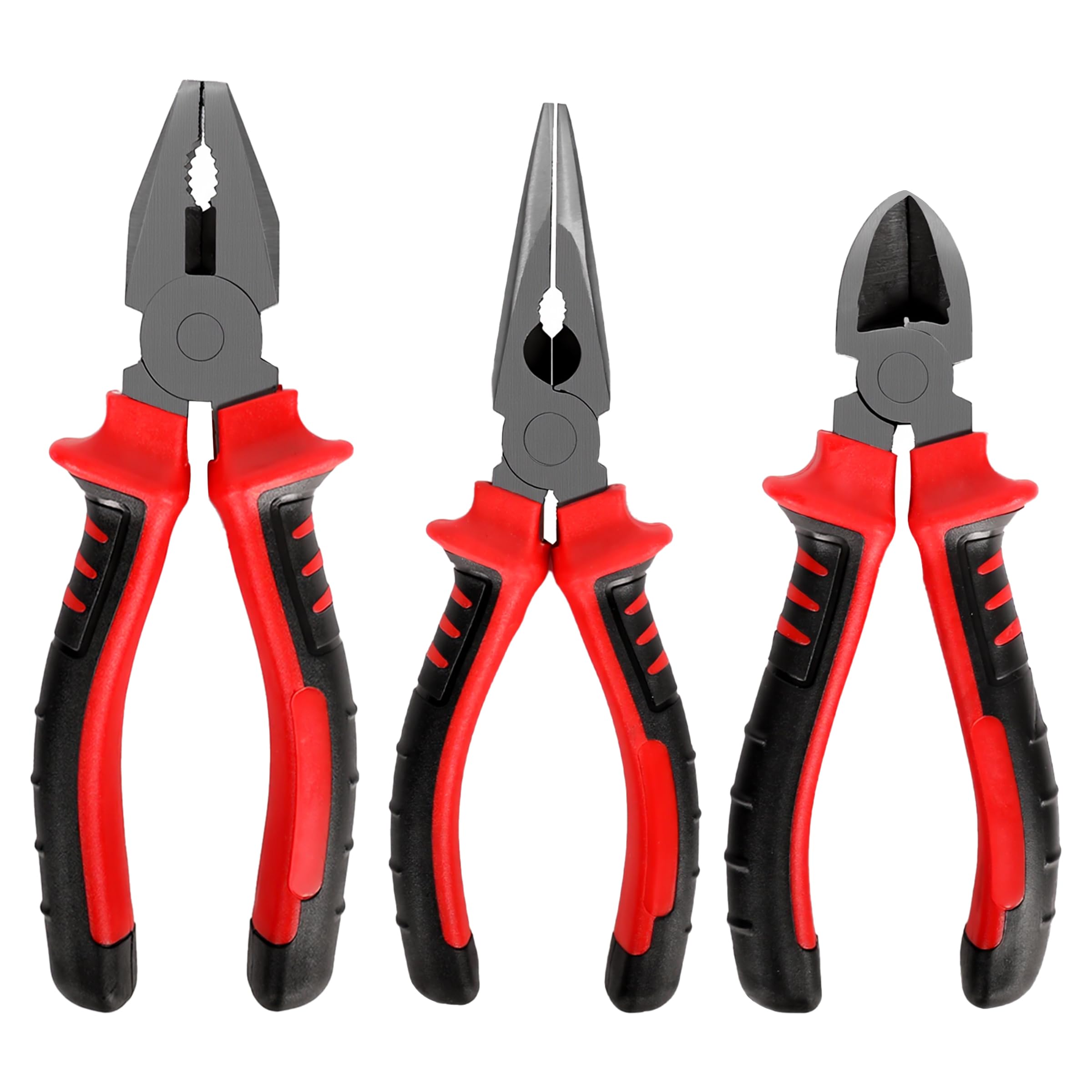 3Pcs Pliers Set, 6" Long Nose, 6" Diagonal Cutting, 6" Combination, Pliers Tool Set, for DIY Household Repair