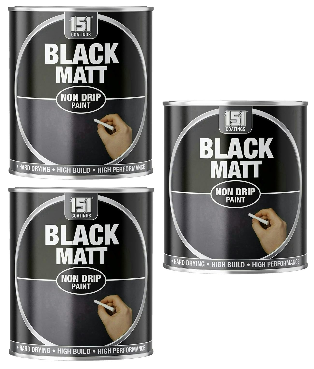 VARNOX, Black Matt Non-Drip Paint 300ml – Hard-Drying, High-Performance Gloss with Durable Hard-Build Formula – Ideal for Wood, Metal & Concrete – Interior & Exterior Use (3PCS)