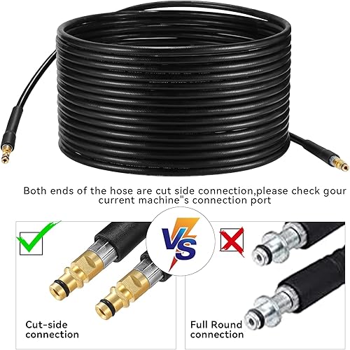 Miniatura 3 de YUET Manguera de repuesto para lavadora de alta presión de 49.2 ft para arandelas Kärcher serie K domésticas Karcher K2, K3, K4, K5, K7, conector