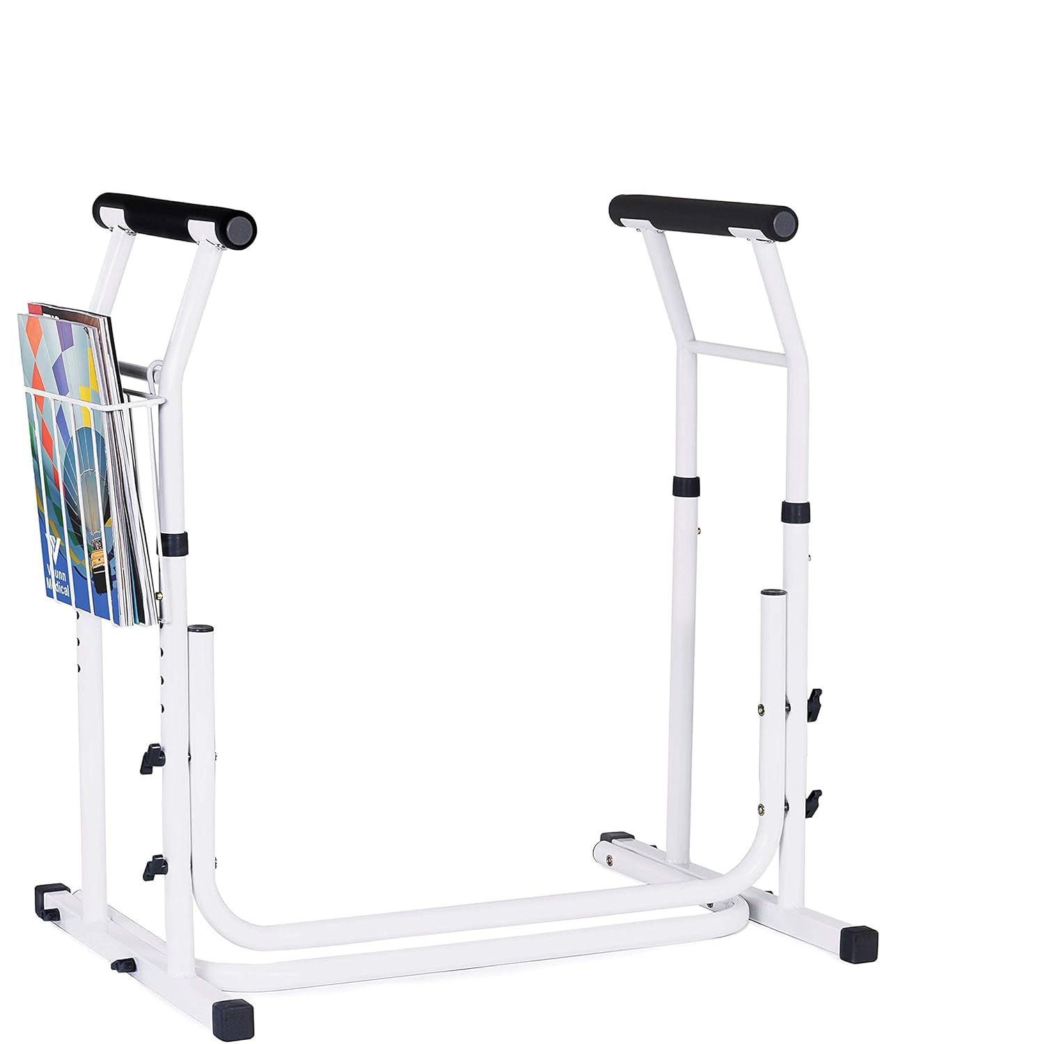 Vaunn Medical Bathroom Adjustable Height Toilet Rail Grab Bar and