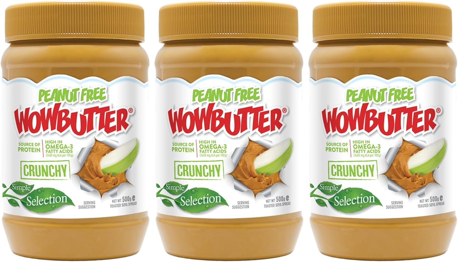 WOWBUTTER Crunchy Toasted Soya Spread Tastes Like Peanut Butter Nut