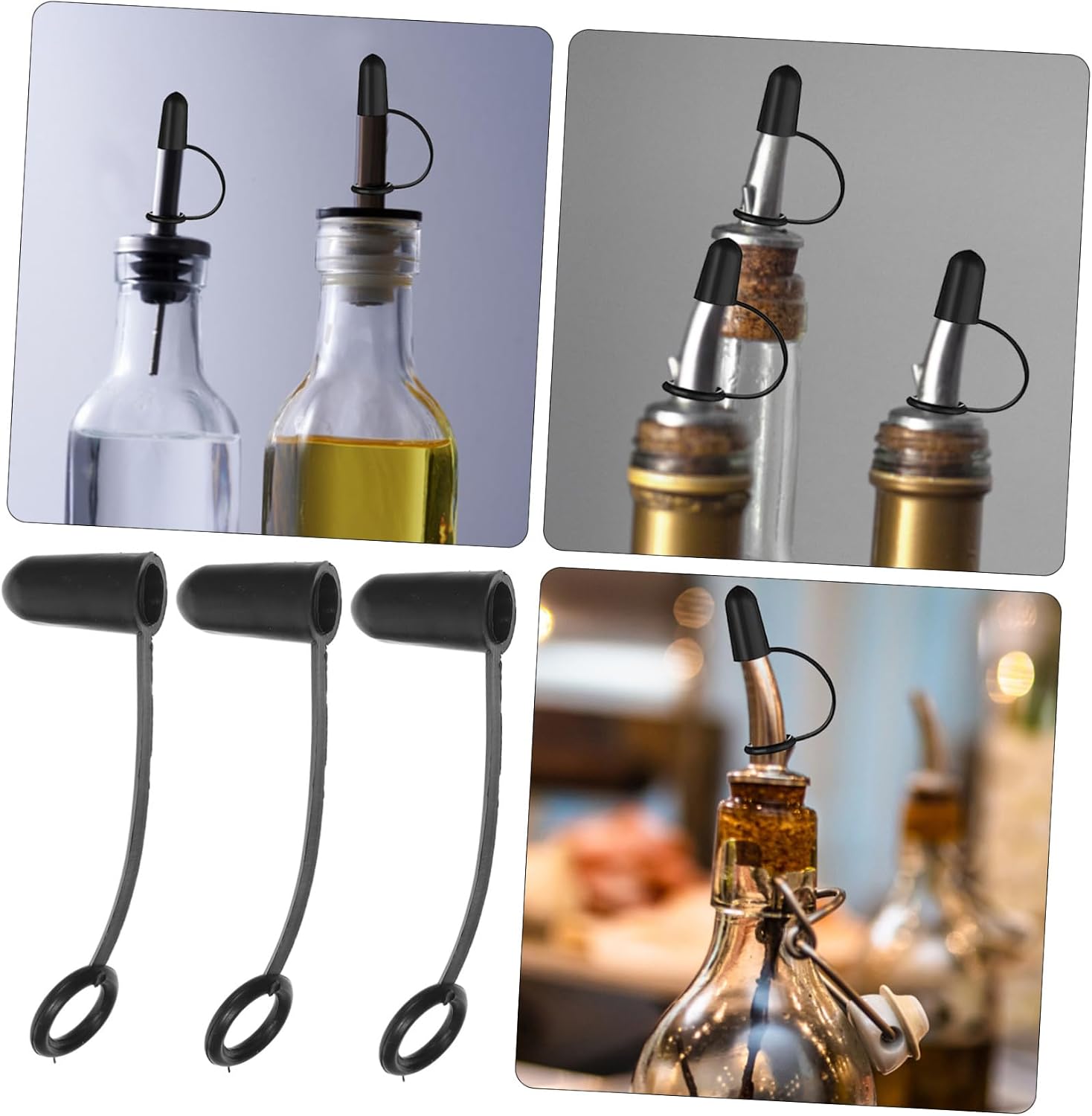 Zerodeko 70pcs Hooded Pourer Caps for Liquor Olive Oil Dispenser Rubber Dust Covers Spout Features for Kitchen Use and Barware