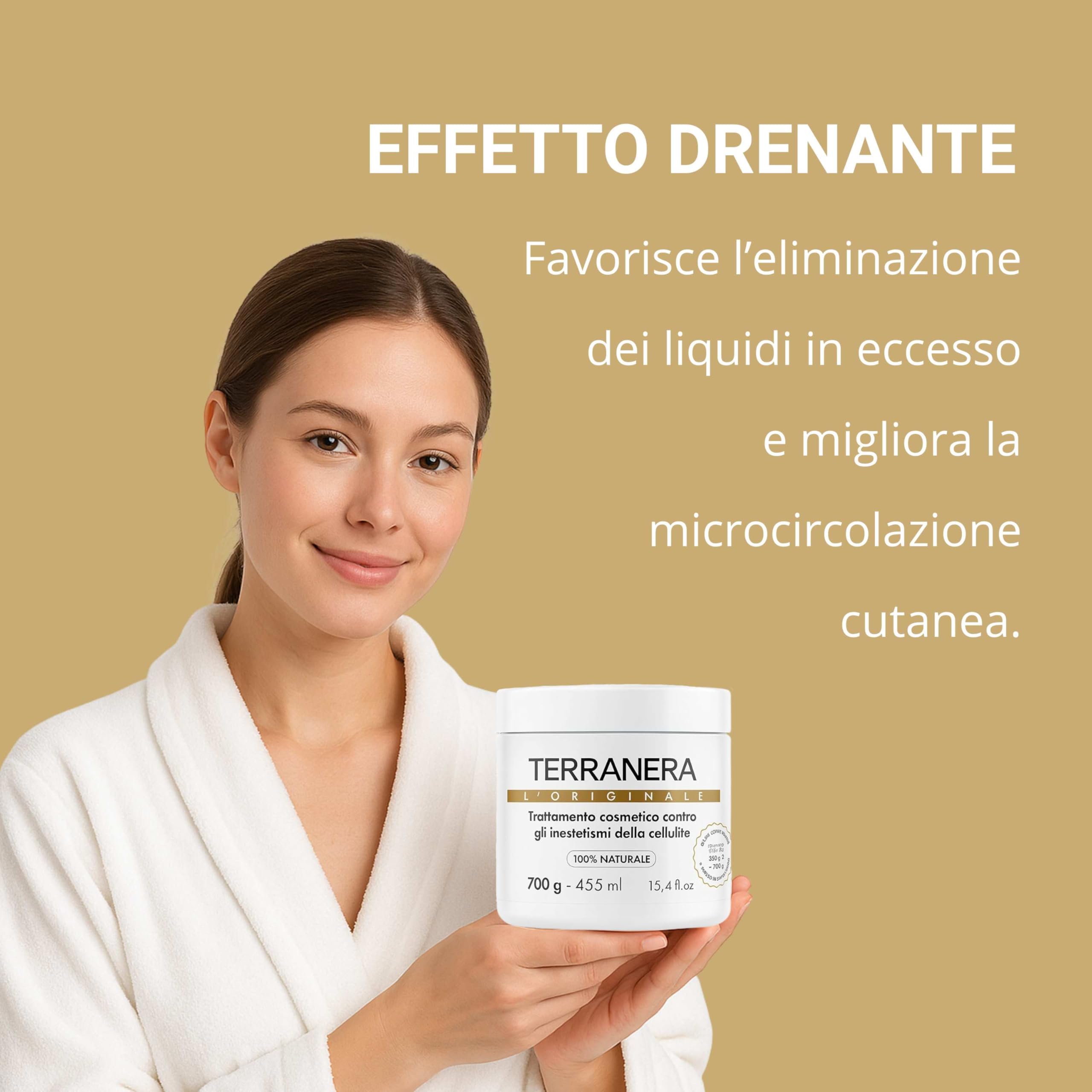 Fango Anticellulite Drenante ad Effetto Rapido – Tonifica e Leviga la Pelle – Combatte gli Inestetismi della Cellulite – 700gr Terranera
