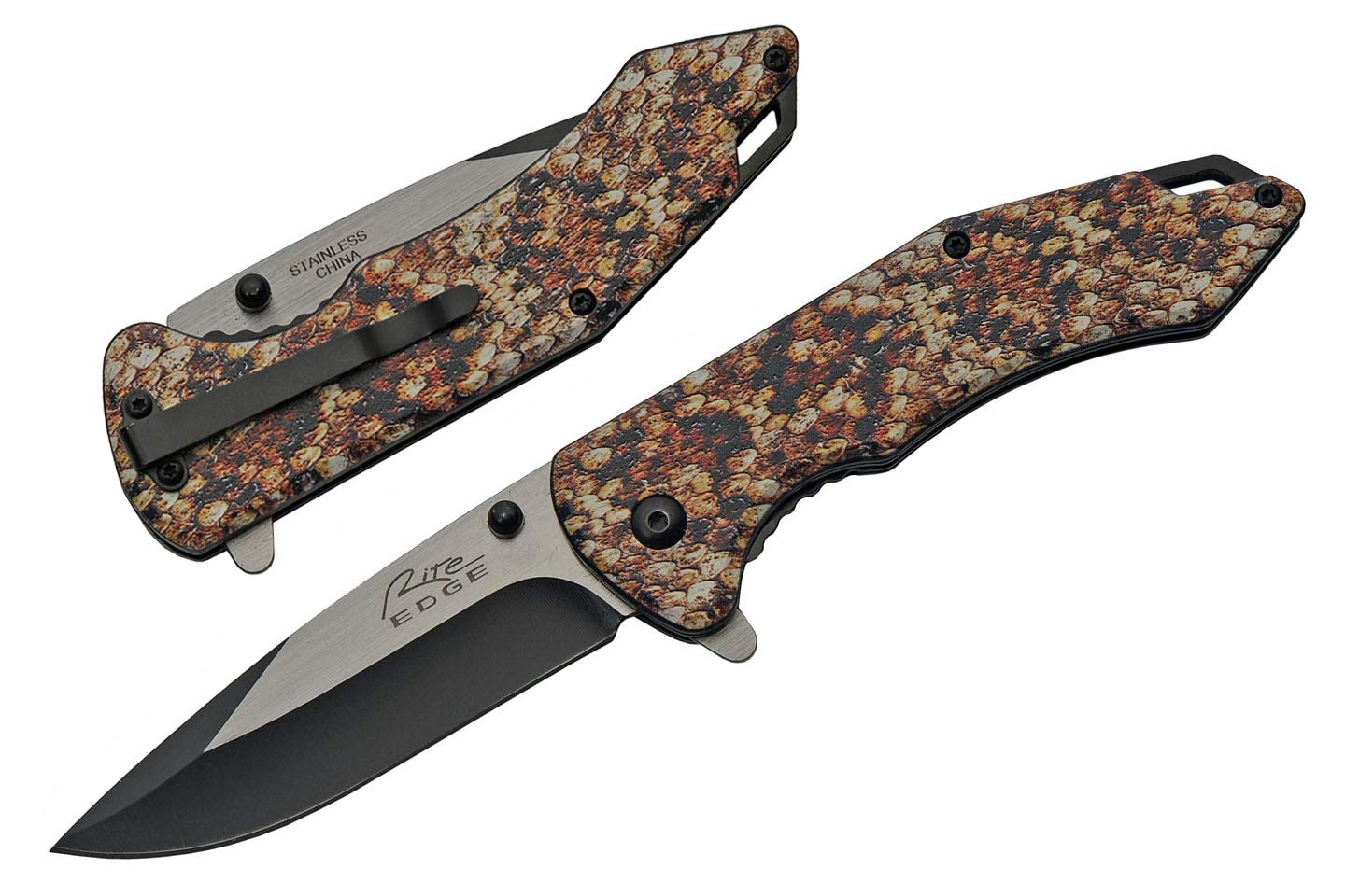 SZCO 8” 3-D Printed Snakeskin Folding Knife