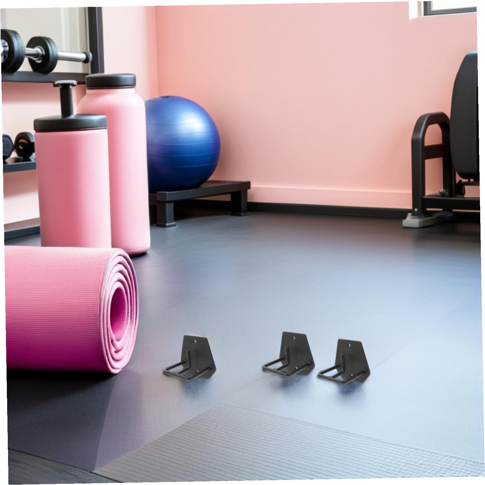 Gatuida Anclaje de Pared para Banda de Resistencia 3 Unidades Sistema Ajustable Soporte Seguro para Entrenamiento de Fuerza en Gimnasio y Fitness en Casa