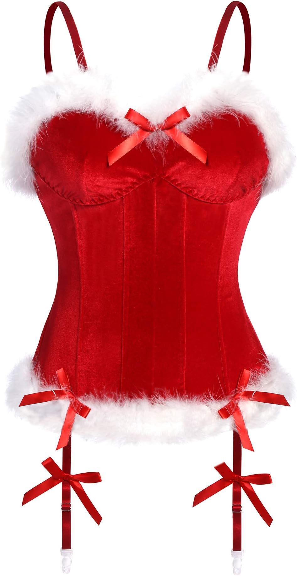 Christmas Lingerie Sexy Santa Costume for Women Red Corset Top