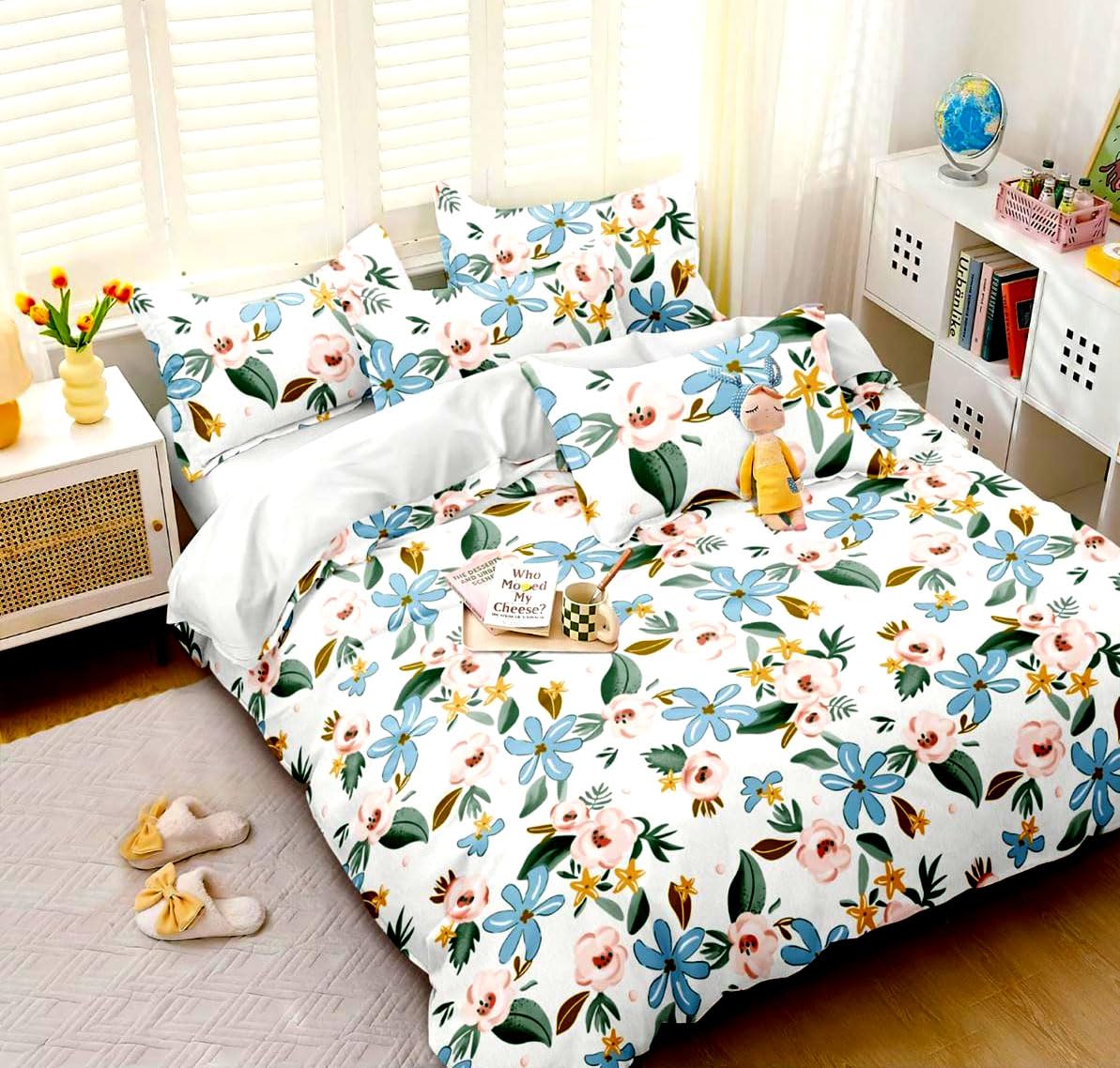 JAW Premium Soft Glace Cotton Quilt Cover/Razai Cover/Dohar/Duvet Cover for Double Bed with Closing Zipper with Beautiful Cute Kid's Design (90X100) (CAT & Dog)-image-16