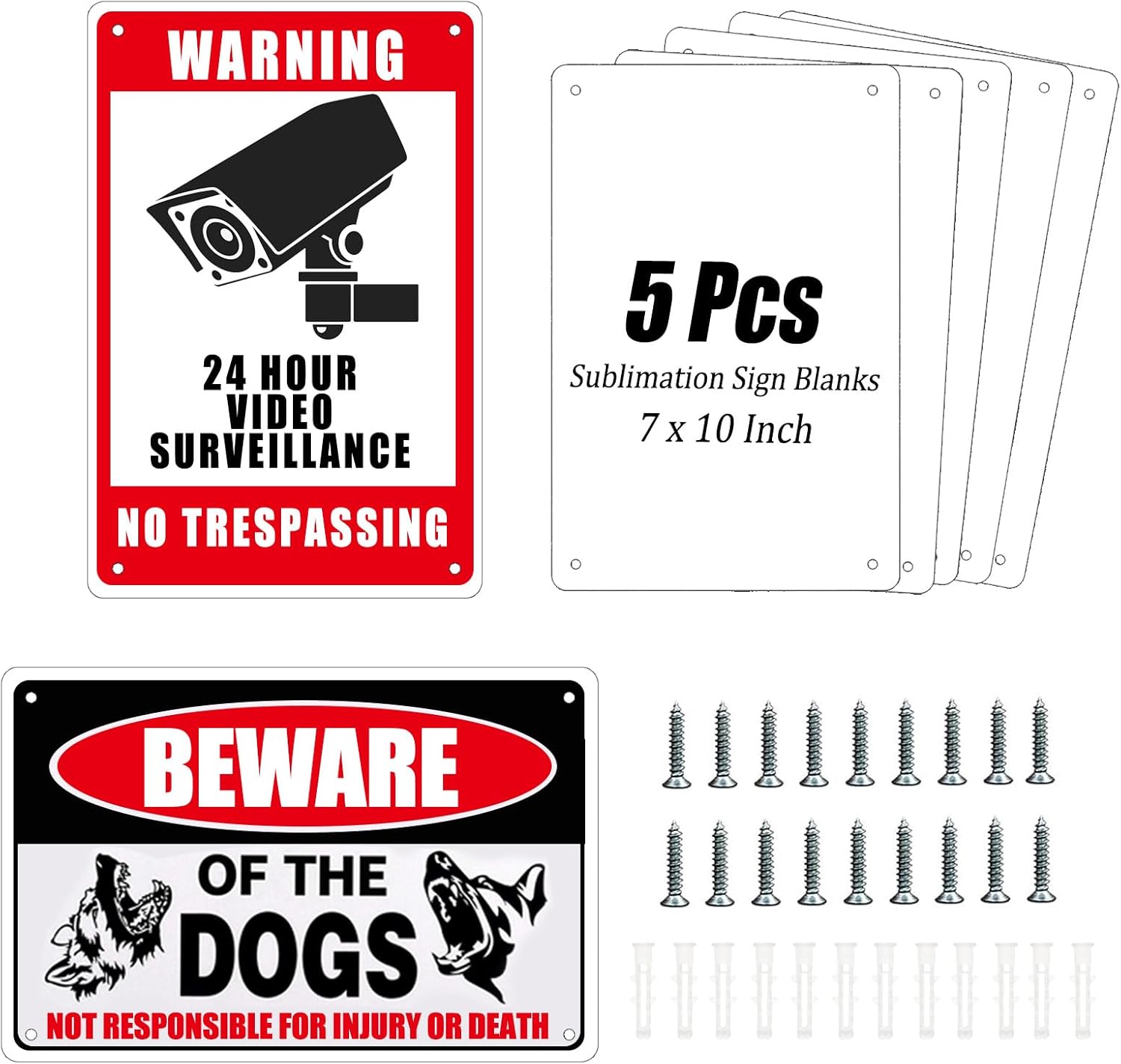 ToBeAce 5 Pcs Sublimation Metal Sign Blanks 7x10 Inch