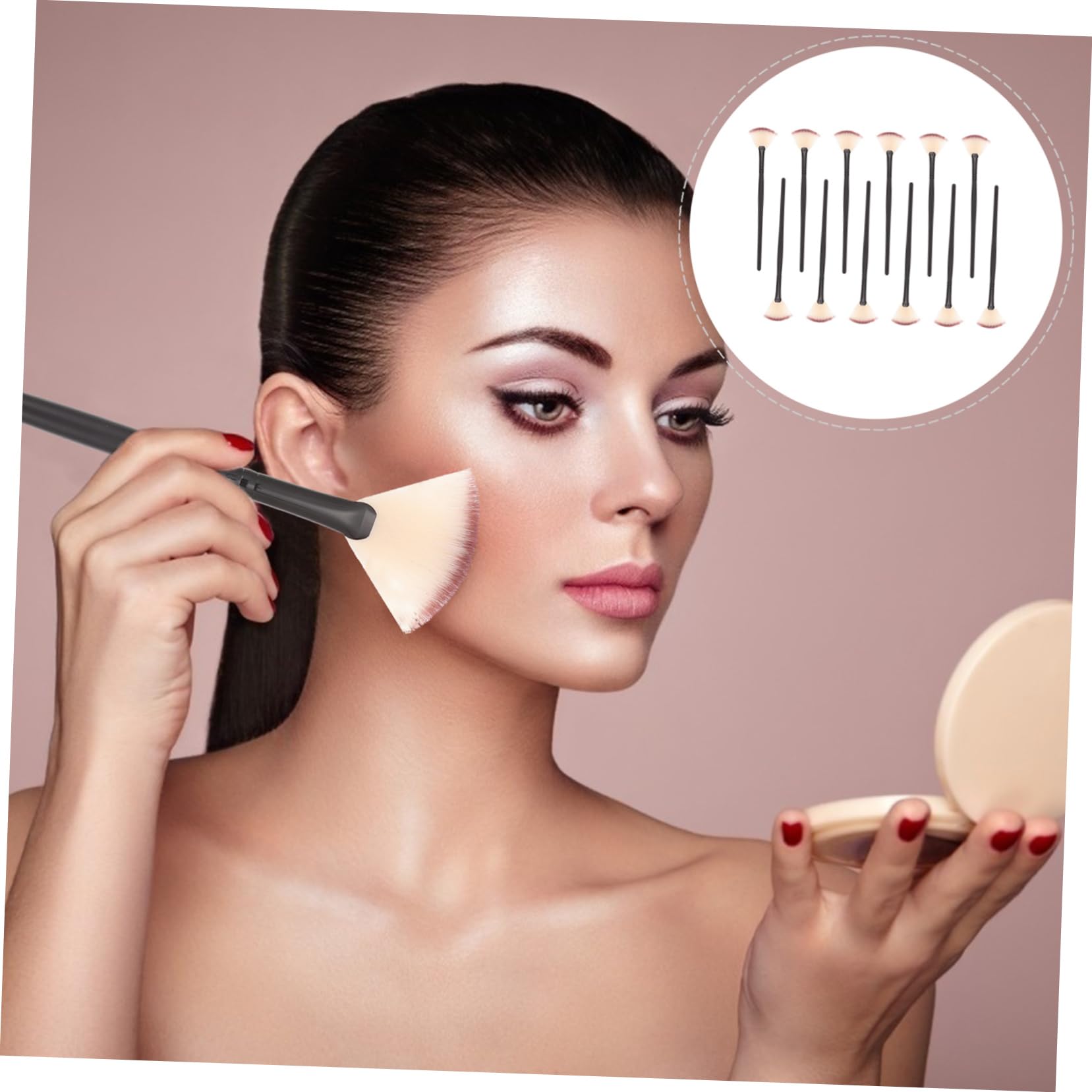 Housoutil 36pièces Pinceau De Maquillage Fibres Forme De Fan Pour Application De Masque Facial Et Soins Peau Pratique Et Facile à Utiliser