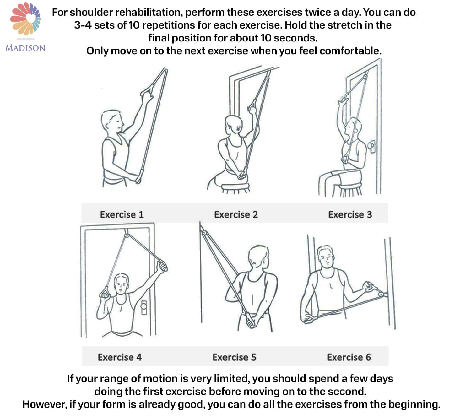 MADISON π ππππ«π¬ πππ«π«ππ§ππ² Physiotherapy Rope and Pulley for Pain Relief (Without bearing) Hand Shoulder Pulley Equipment Kit Rope For Home Gym Exercise & Physical Therapy 1