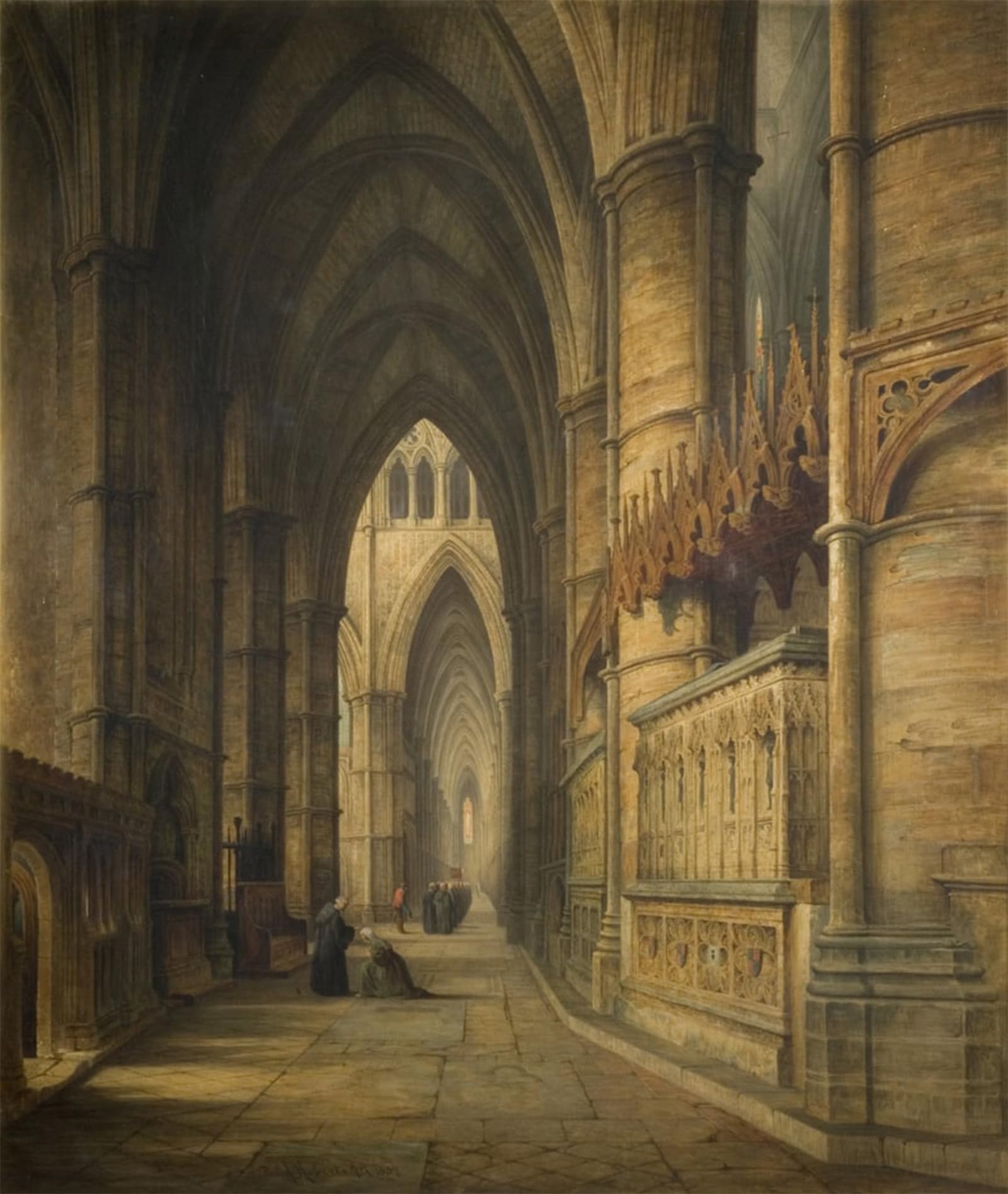 SERENDIPITP Retro Picture Poster Wall Art Pictures Painting the Tomb of Westminster Abbey by David Roberts Wall Art Canvas Print for Wall Decor 60x90cm