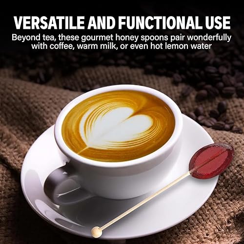 Miniatura 3 de Melville Candy Caja de regalo de cucharas de miel y paletas de té totalmente natural (cucharas de té de miel de trébol)