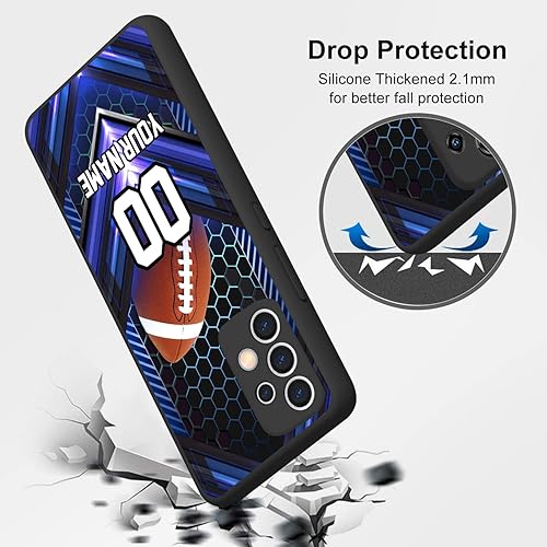 Miniatura 4 de Personalized Football vs Name Number America Flag Decor Rubber Cover Phone Case for Samsung Galaxy A15A25A14A5A53A03SA02SA12A13A32A42A51A52A71