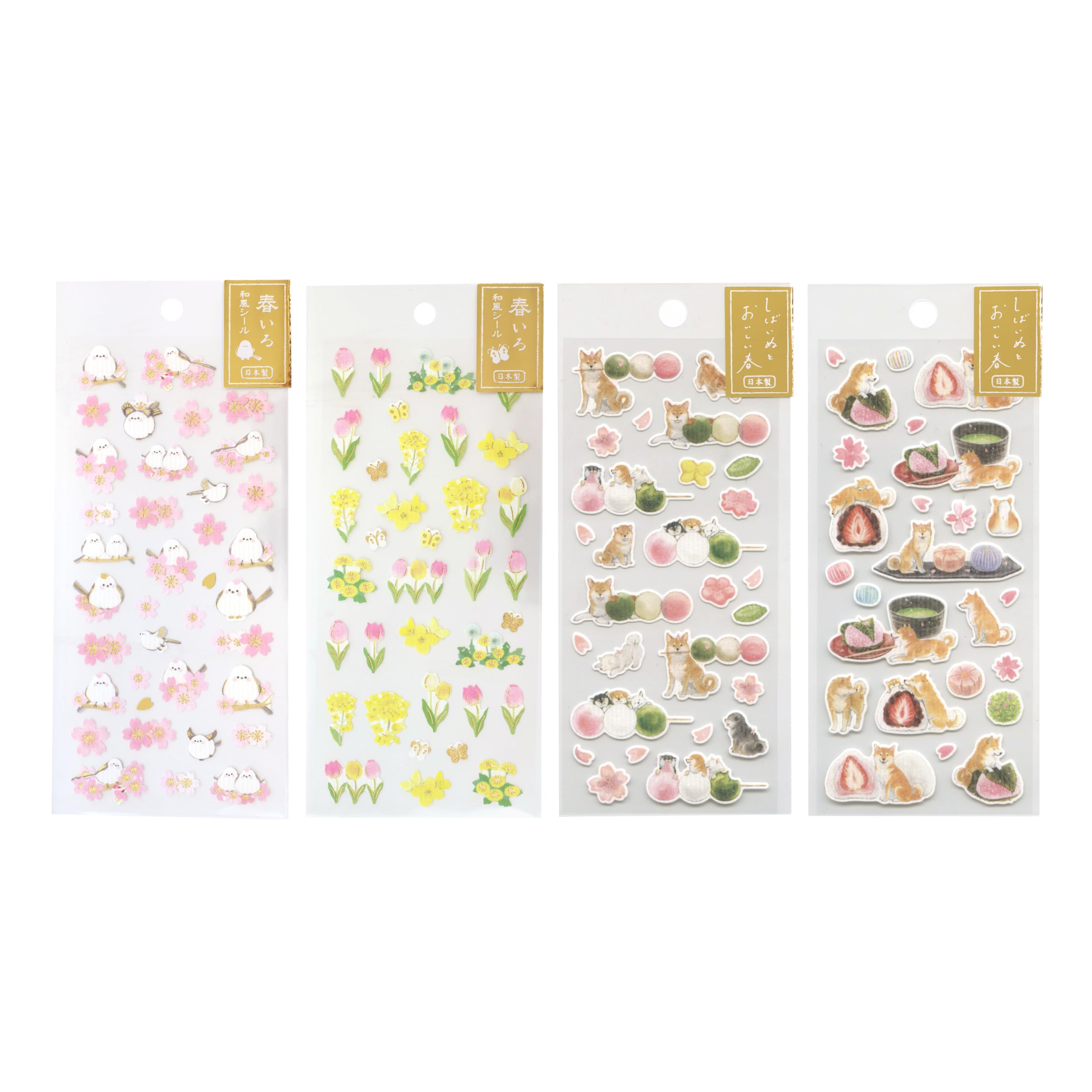 柴犬 春柄 和風シール(大福) 和風シール大 優ふみ しば犬 - エヌビー社 OFFICIAL ONLINE SHOP