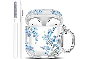 Charming Clear Floral AirPods Case with Cleaner Kit