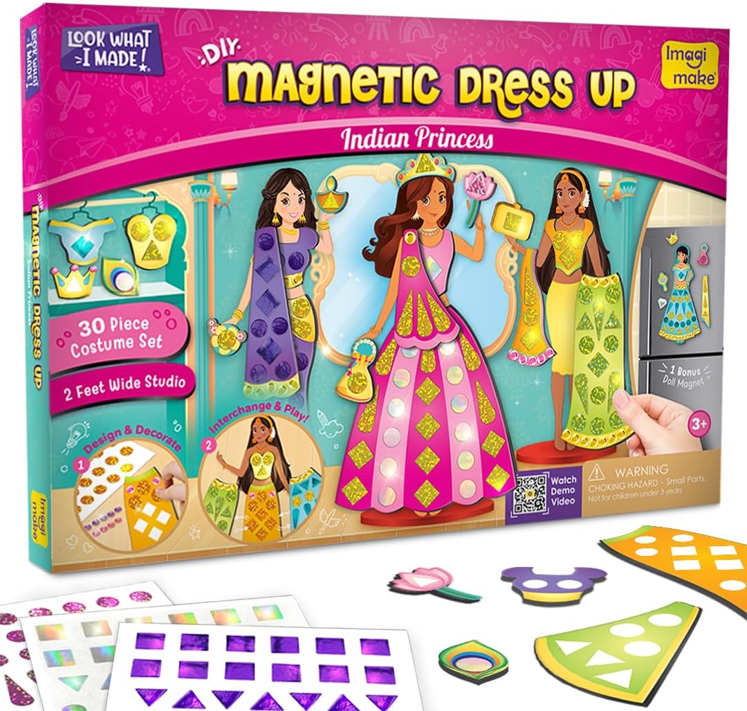 Imagimake DIY Magnetic Dress-Up Indian Princess | Pretend Play Age 3+