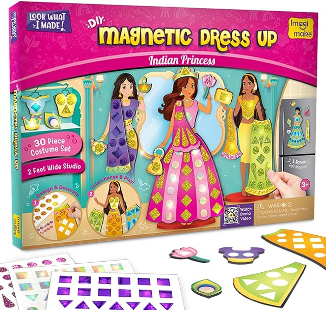 Imagimake DIY Magnetic Dress-Up - Indian Princess, Toys for Kids Ages 3+