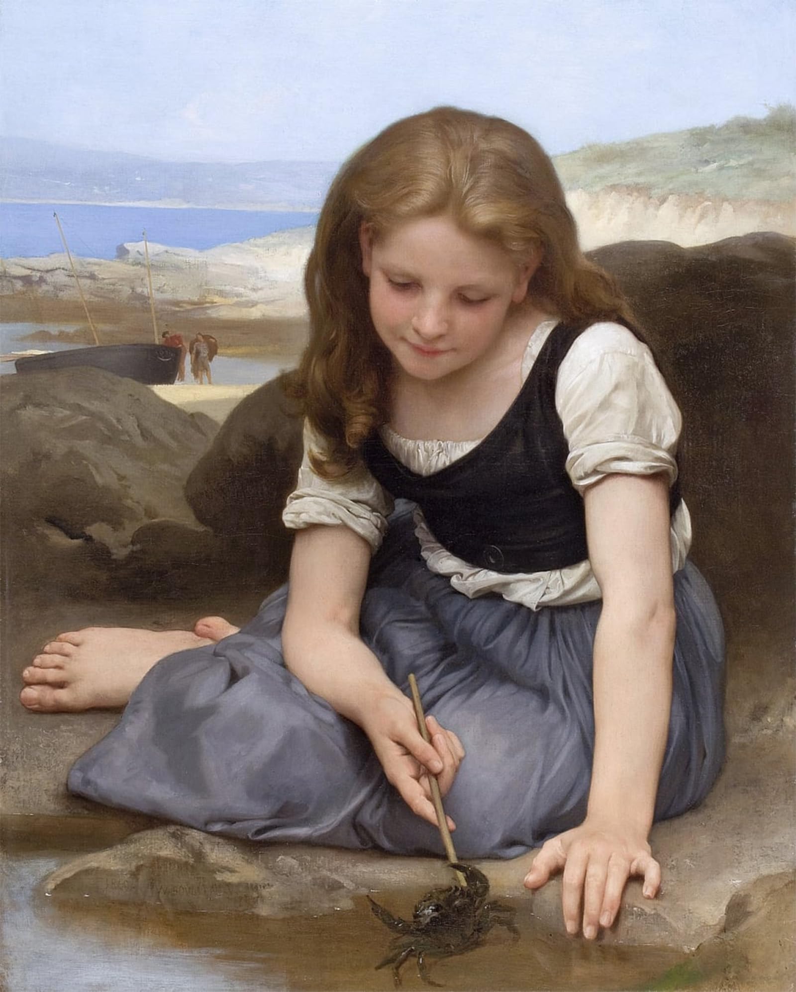 ARTXLXXBN Famous Print Painting Colorful Art Print Girl with a Pomegranate by William Adolphe Bouguereau Canvas Art Decorations for Home Decor 60x90cm