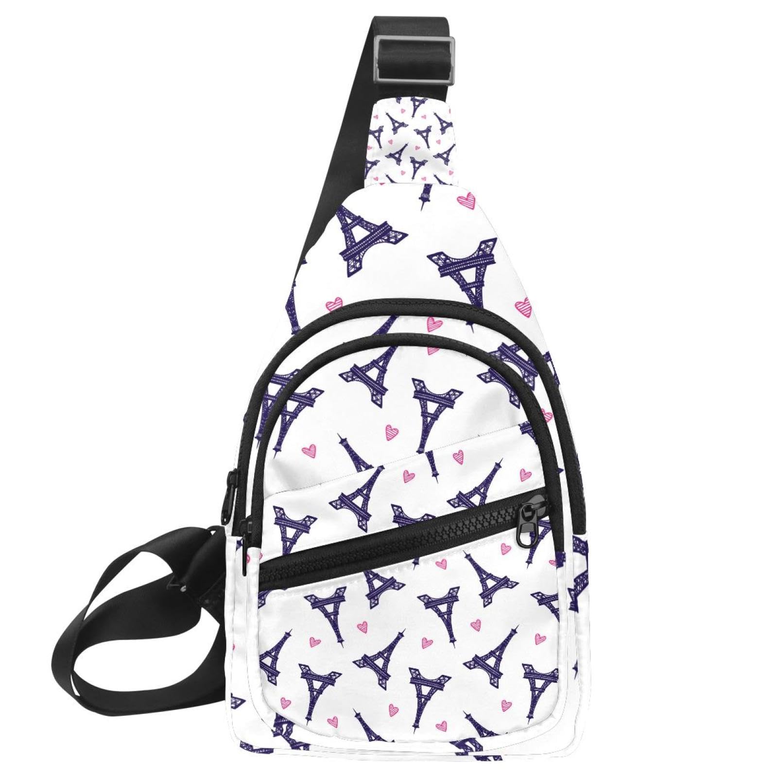 Bolso bandolera de la Torre Eiffel de París: mochila cruzada multicolor para senderismo 7