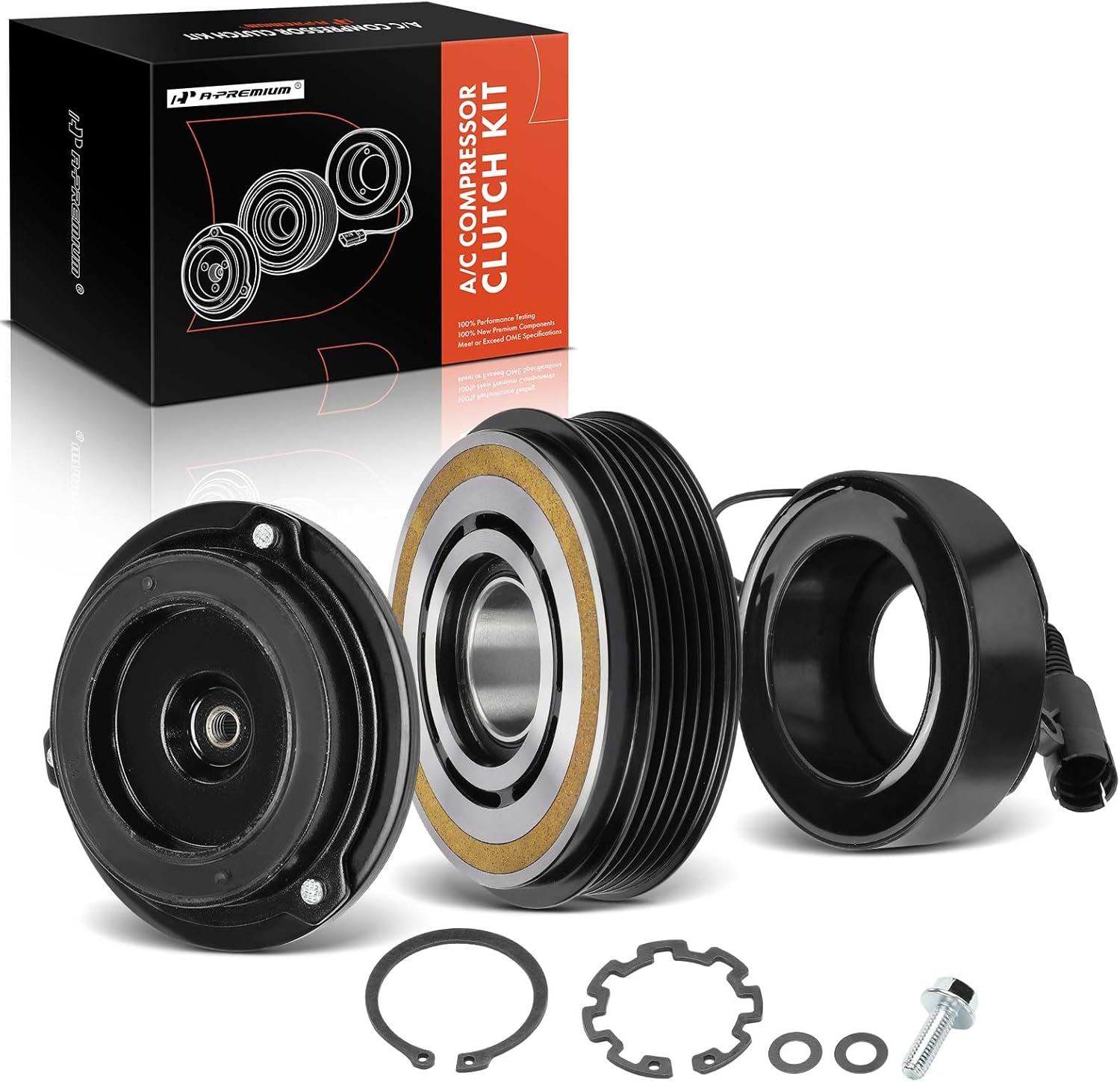 A-Premium Air Conditioner AC Compressor Clutch Kit Compatible with Land Rover Range Rover 2002-2005, Range Rover 2006-2009 4.4L, Range Rover Sport 2006-2009 4.4L & BMW X5 2001-2002 3.0L