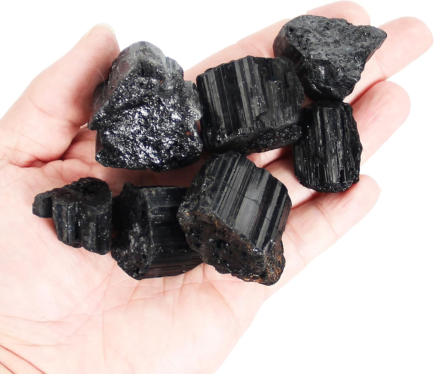 200 g czarnego turmalinu, surowe kamienie 30-50 mm, kamień naturalny, dekoracja i kolekcja | Naturalny, czarny turmalin surowy kamień o indywidualnej strukturze, idealny do dekoracji i kolekcji minerałów
