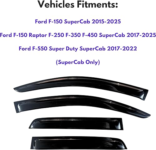 Miniatura 403 de KPY Moldura deflectora de viento con protección contra la lluvia compatible con Mazda CX-3 2016-2021 (CX3), 4 unidades, para ventana lateral