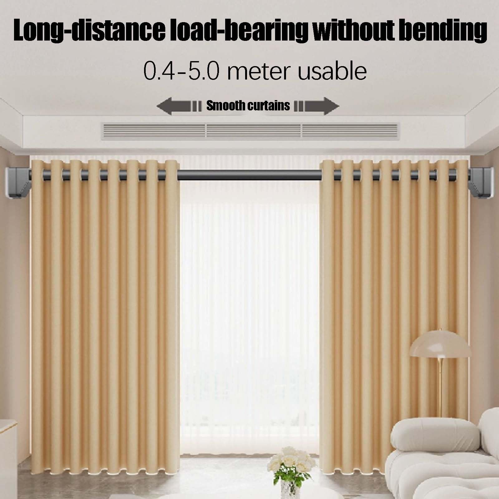 Tringle à Rideau de Douche Sans Perçage 40-500cm Tringle de Rideau de Douche Réglable Tringle Télescopique Inox Extensible Barre Rideau Douche Antidérapant pour Penderies