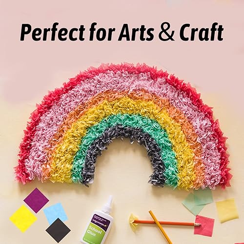 Miniatura 4 de CCINEE 6000 cuadrados de papel de seda de 1 pulgada, 30 colores surtidos, papel de seda de arco iris, cuadros de mosaico de tejido multicolor para