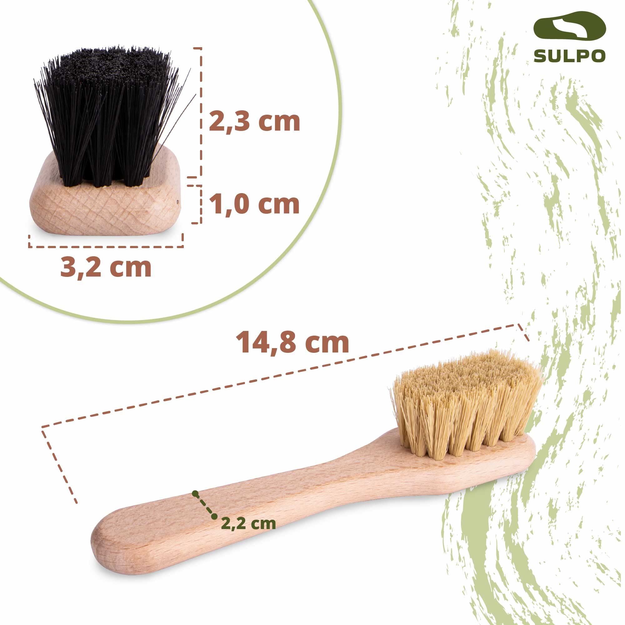 Image secondaire de SULPO Lot de 2 Brosses à Crème et Chaussures - Douces et Ergonomiques