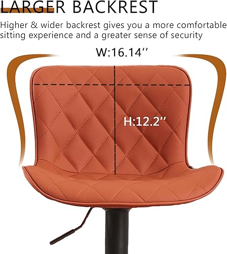 Miniatura 50 de YOUNUOKE Taburetes de bar de altura de mostrador para isla de cocina de 24 pulgadas, de metal, negro, juego de 2 taburetes giratorios ajustables con