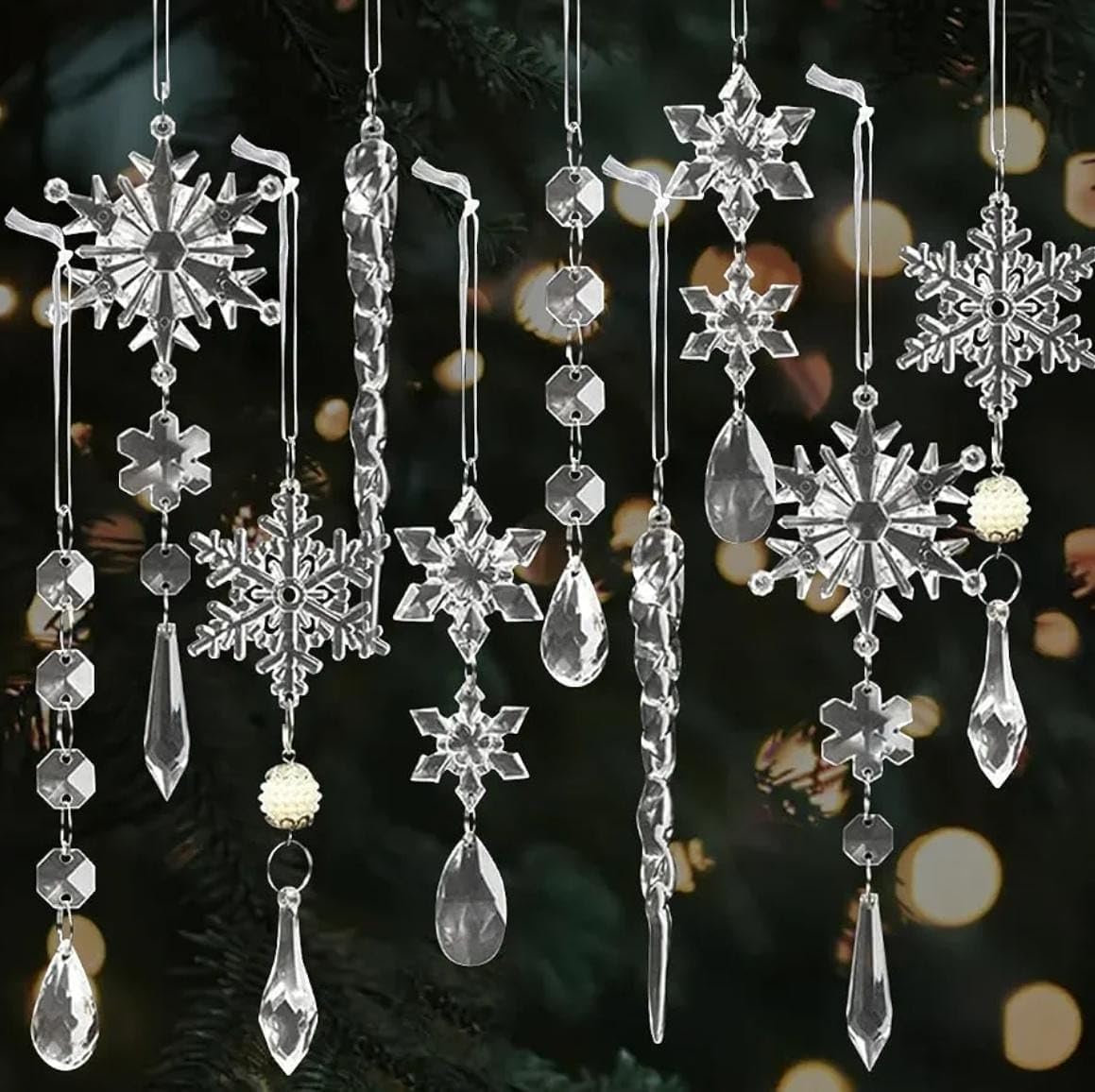Christmas Crystal Ornaments - Iced Icicles FREE SHIPPING -11