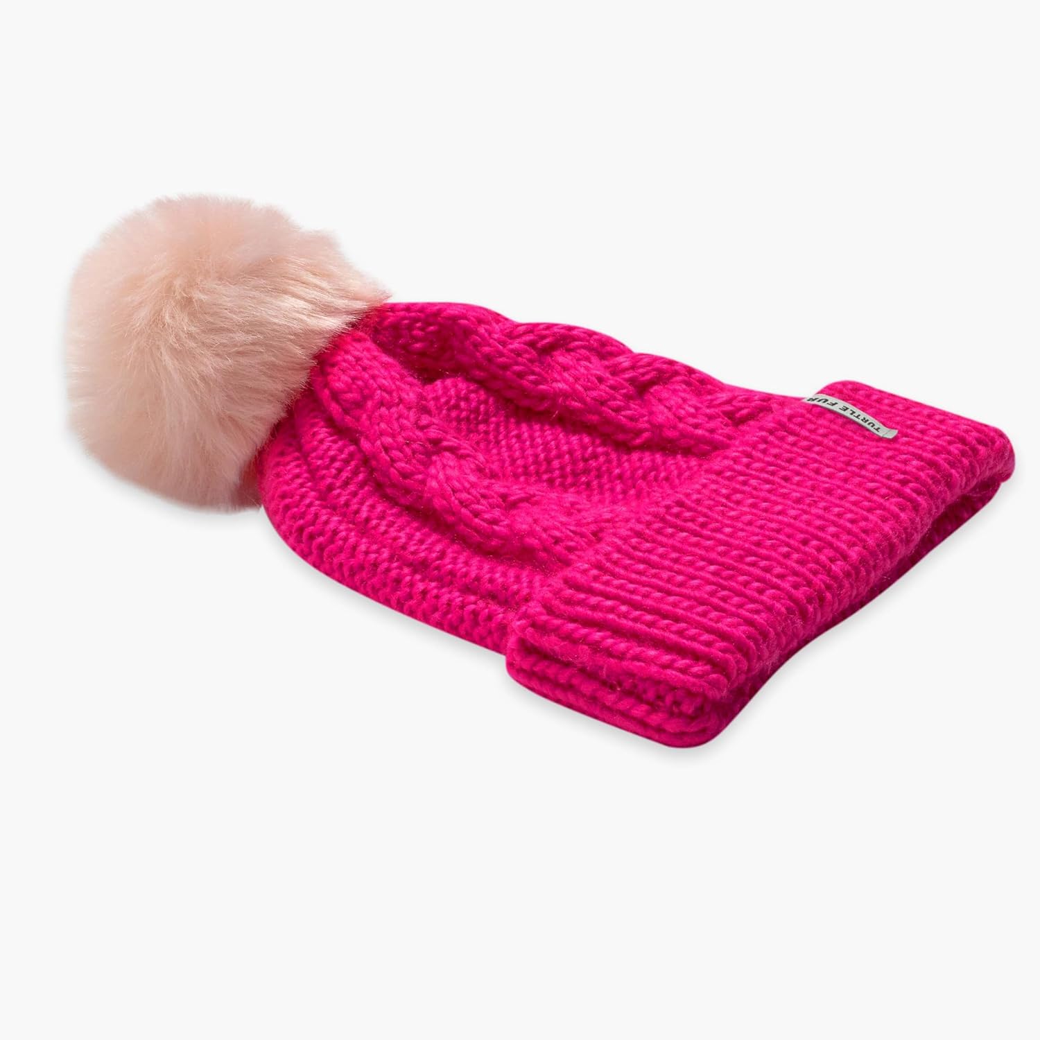 Turtle Fur Youth Girls Lizzy Cuff Knit Faux Pom Beanie